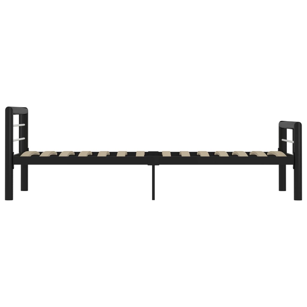 vidaXL Bed Frame without Mattress Black and White Metal 100x200 cm