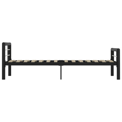vidaXL Bed Frame without Mattress Black and White Metal 100x200 cm