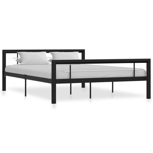 vidaXL Bed Frame | Black and White | Metal | 120 x 200 cm |  Durable
