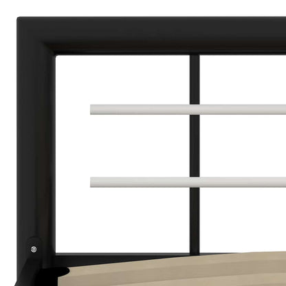 vidaXL Bed Frame without Mattress Black and White Metal 140x200 cm