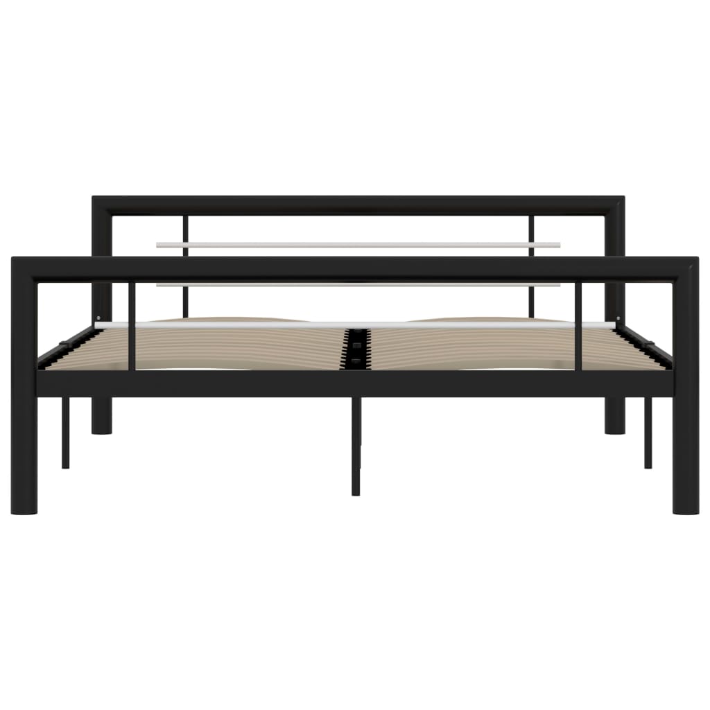 vidaXL Bed Frame | Black and White | Metal | Double | Durable