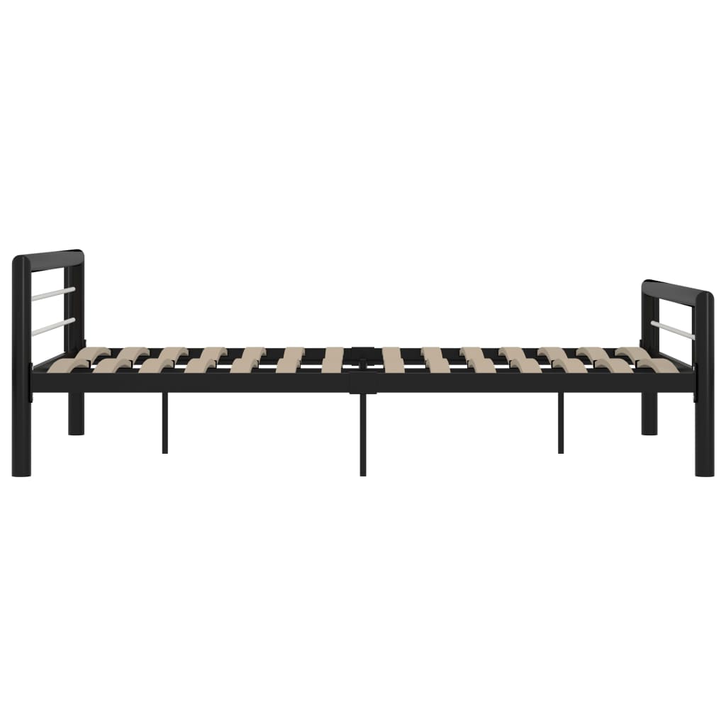 vidaXL Bed Frame | Black and White | Metal | Double | Durable