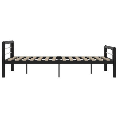vidaXL Bed Frame | Black and White | Metal | Double | Durable