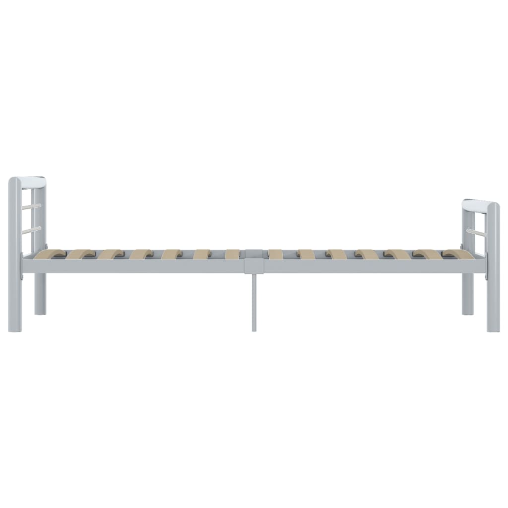 vidaXL Bed Frame | Grey and White | Metal | Single | Durable | Bed Frame