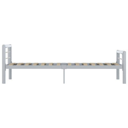 vidaXL Bed Frame | Grey and White | Metal | Single | Durable | Bed Frame