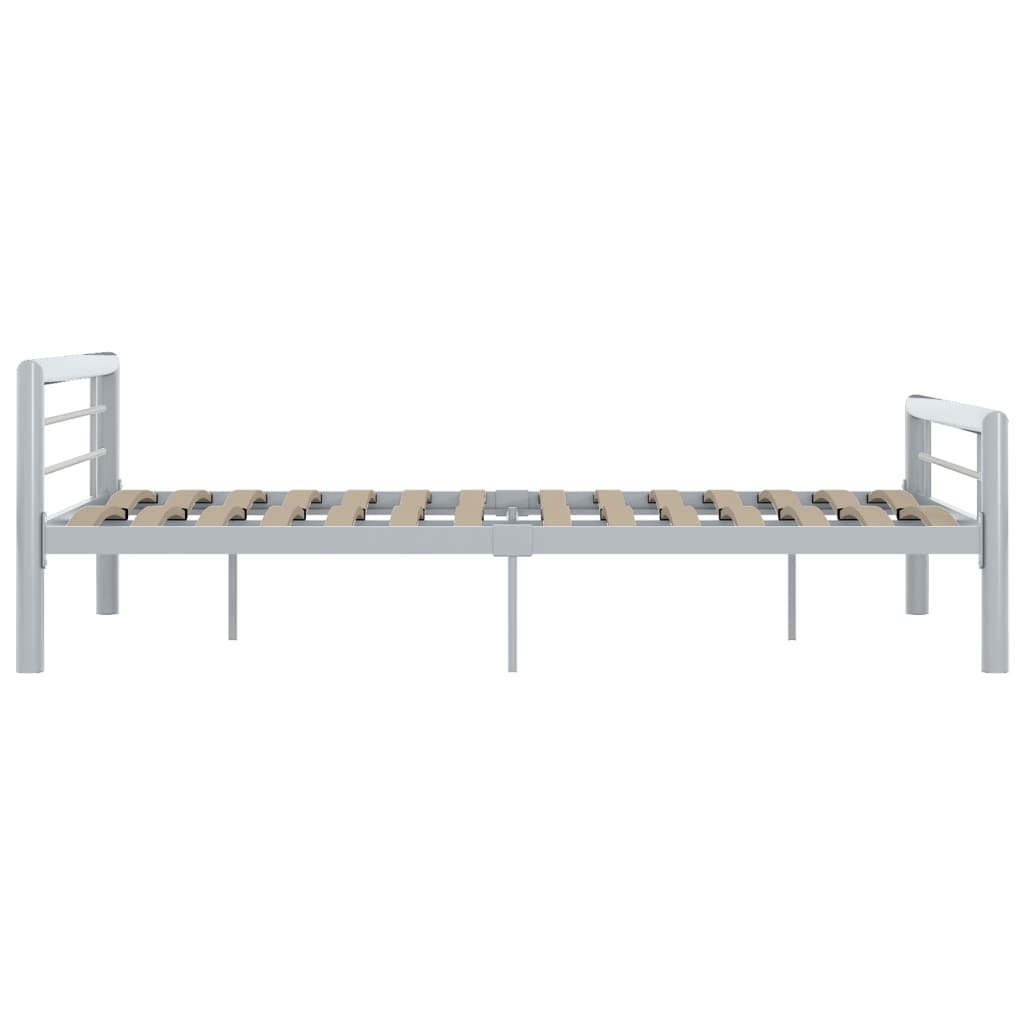 vidaXL Bed Frame without Mattress Grey and White Metal 120x200 cm