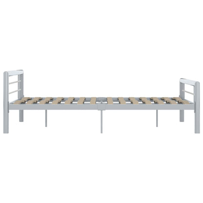 vidaXL Bed Frame without Mattress Grey and White Metal 120x200 cm