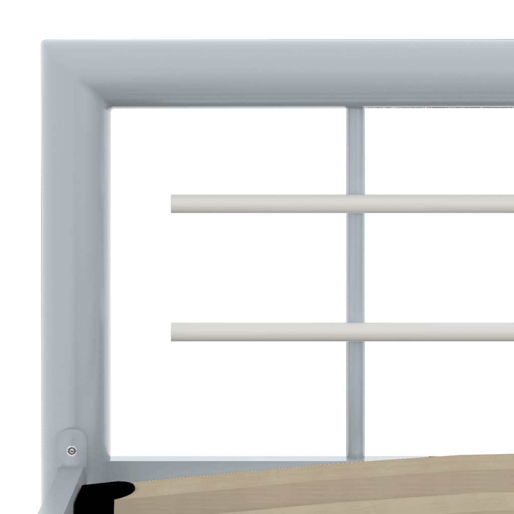 vidaXL Bed Frame without Mattress Grey and White Metal 140x200 cm