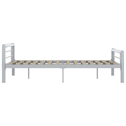 vidaXL Bed Frame without Mattress Grey and White Metal 160x200 cm
