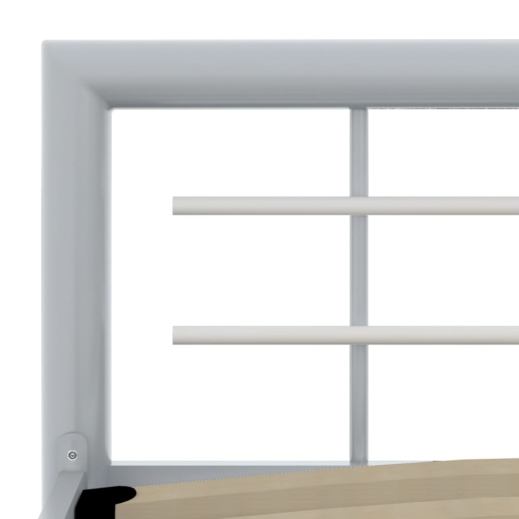 vidaXL Bed Frame without Mattress Grey and White Metal 160x200 cm