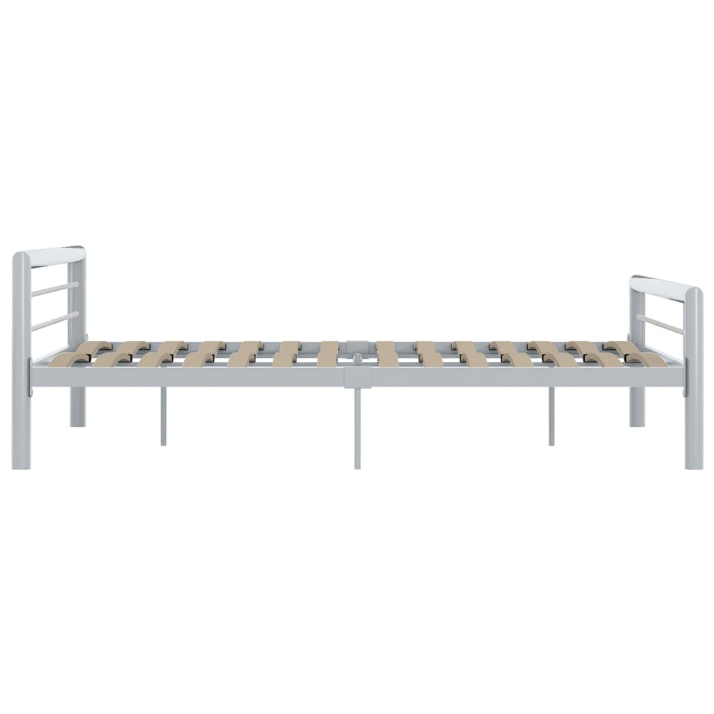 vidaXL Bed Frame without Mattress Grey and White Metal 180x200 cm Super King