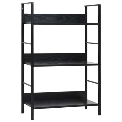 vidaXL 3-Layer Book Shelf Black 60x27.6x90.5 cm Engineered Wood