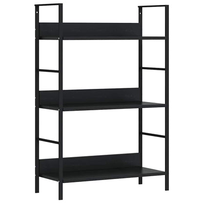288218 vidaXL 3-Layer Book Shelf Black 60x27,6x90,5 cm Engineered Wood