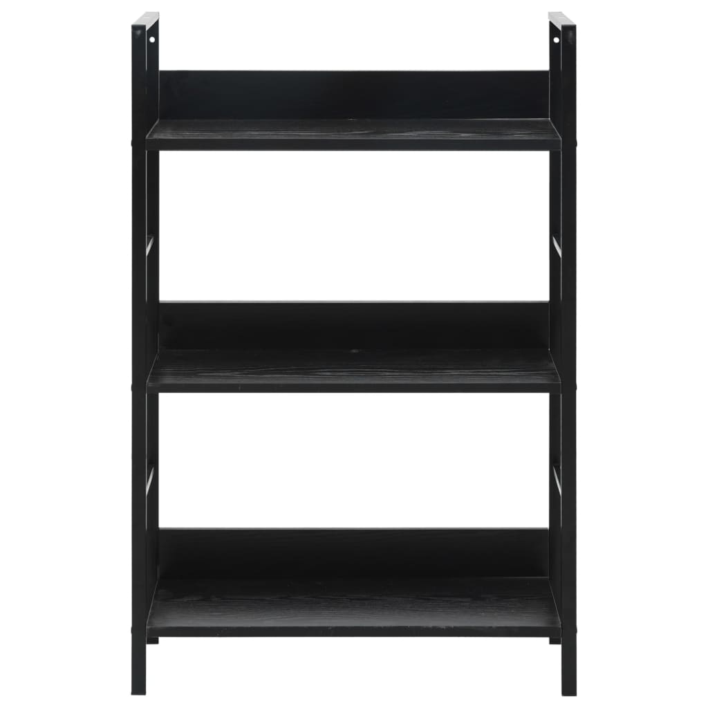 vidaXL 3-Layer Book Shelf Black 60x27.6x90.5 cm Engineered Wood