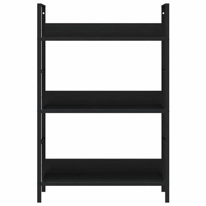 288218 vidaXL 3-Layer Book Shelf Black 60x27,6x90,5 cm Engineered Wood