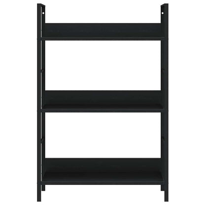 vidaXL 3-Layer Book Shelf Black 60x27.6x90.5 cm Engineered Wood