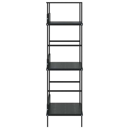 288218 vidaXL 3-Layer Book Shelf Black 60x27,6x90,5 cm Engineered Wood