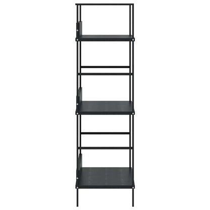vidaXL 3-Layer Book Shelf Black 60x27.6x90.5 cm Engineered Wood