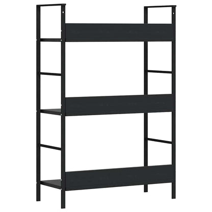vidaXL 3-Layer Book Shelf Black 60x27.6x90.5 cm Engineered Wood