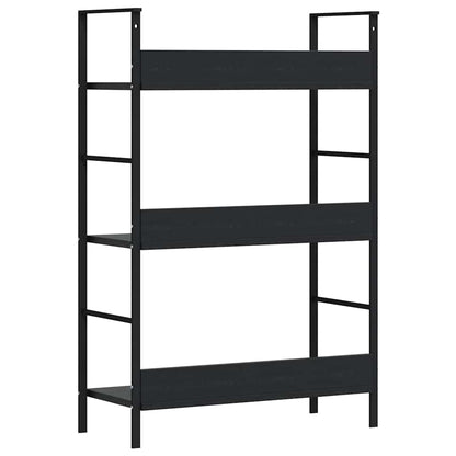 288218 vidaXL 3-Layer Book Shelf Black 60x27,6x90,5 cm Engineered Wood