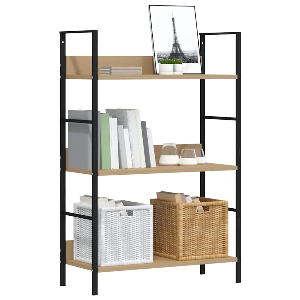 vidaXL 3-Layer Book Shelf Oak 60x27.6x90.5 cm Engineered Wood