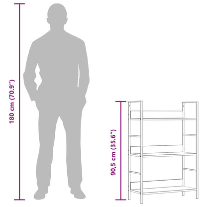 vidaXL 3-Layer Book Shelf White 60x27.6x90.5 cm Engineered Wood