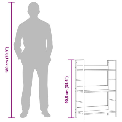 vidaXL 3-Layer Book Shelf Oak 60x27.6x90.5 cm Engineered Wood