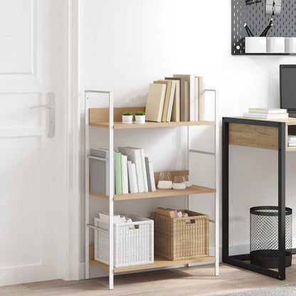 vidaXL 3-Layer Book Shelf Oak 60x27.6x90.5 cm Engineered Wood