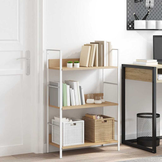 288221 vidaXL 3-Layer Book Shelf Oak 60x27,6x90,5 cm Engineered Wood
