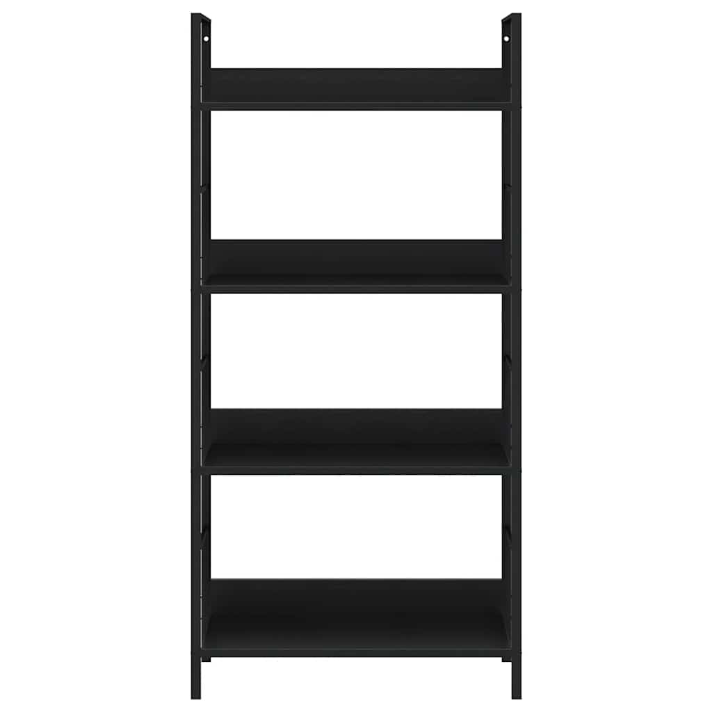 vidaXL 4-Layer Book Shelf Black 60x27.6x124.5 cm Engineered Wood