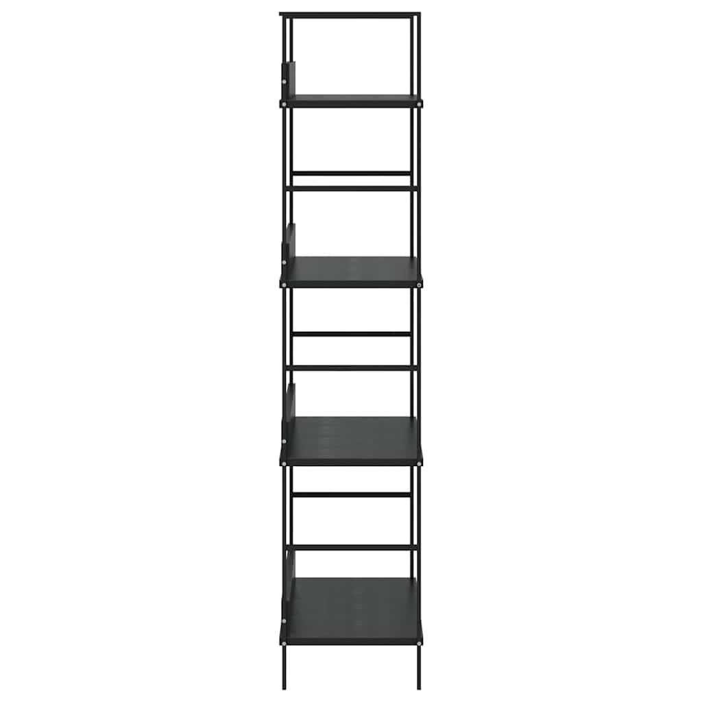 vidaXL 4-Layer Book Shelf Black 60x27.6x124.5 cm Engineered Wood