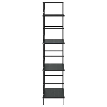 288222 vidaXL 4-Layer Book Shelf Black 60x27,6x124,5 cm Engineered Wood