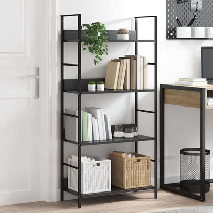 vidaXL 4-Layer Book Shelf Black 60x27.6x124.5 cm Engineered Wood