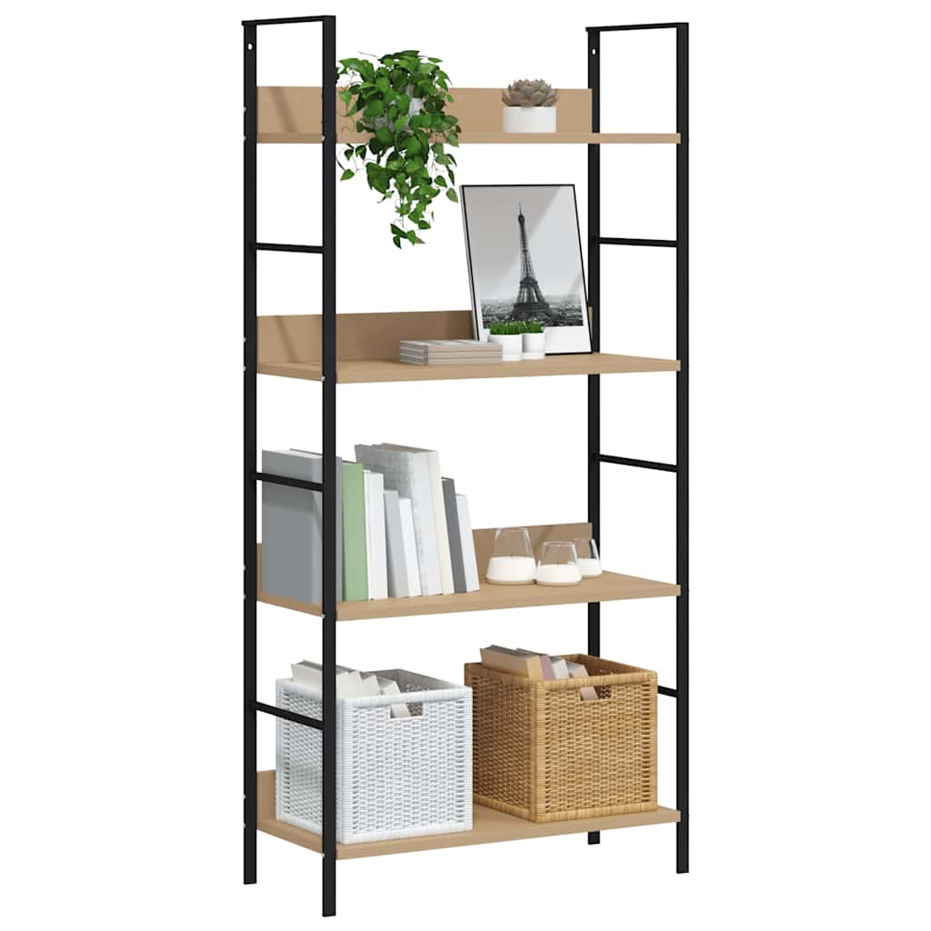 vidaXL 4-Layer Book Shelf Oak 60x27.6x124.5 cm Engineered Wood