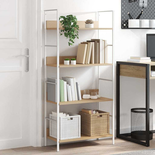 288225 vidaXL 4-Layer Book Shelf Oak 60x27,6x124,5 cm Engineered Wood