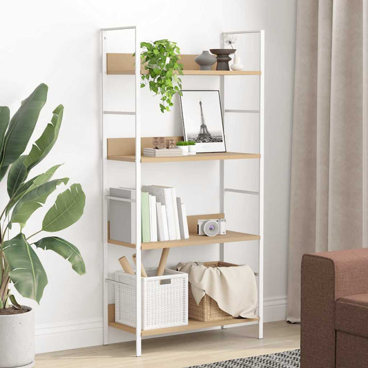 288225 vidaXL 4-Layer Book Shelf Oak 60x27,6x124,5 cm Engineered Wood