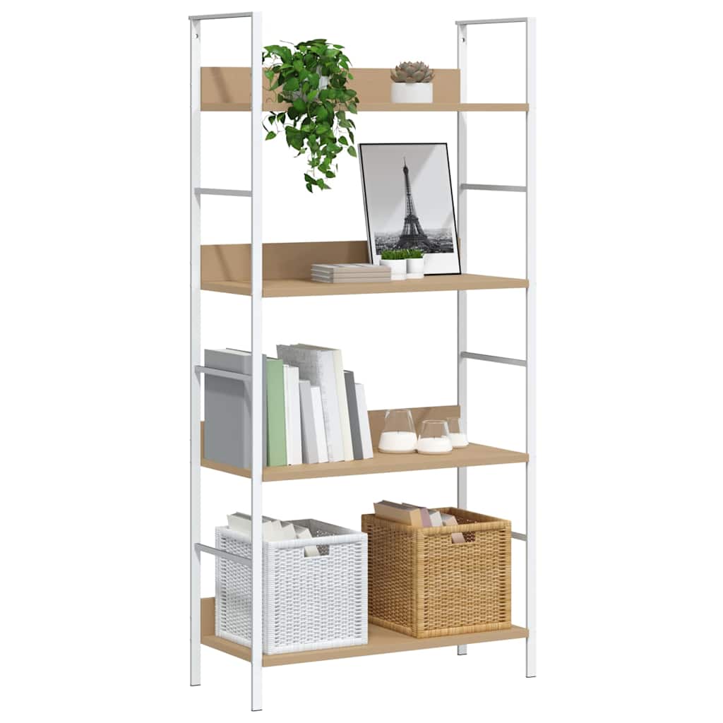 288225 vidaXL 4-Layer Book Shelf Oak 60x27,6x124,5 cm Engineered Wood