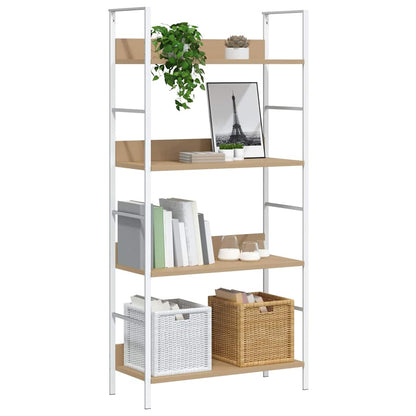 288225 vidaXL 4-Layer Book Shelf Oak 60x27,6x124,5 cm Engineered Wood