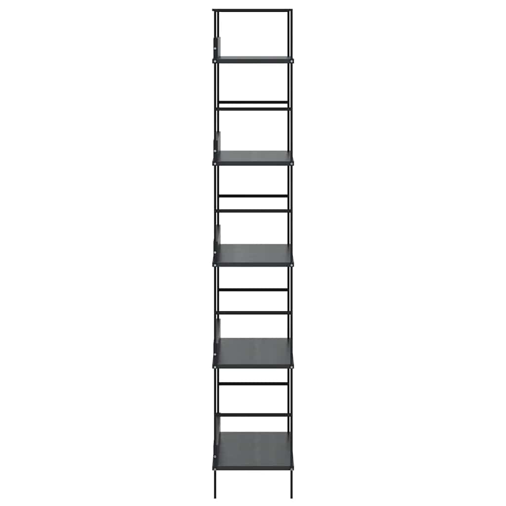 vidaXL 5-Layer Book Shelf Black 60x27.6x158.5 cm Engineered Wood