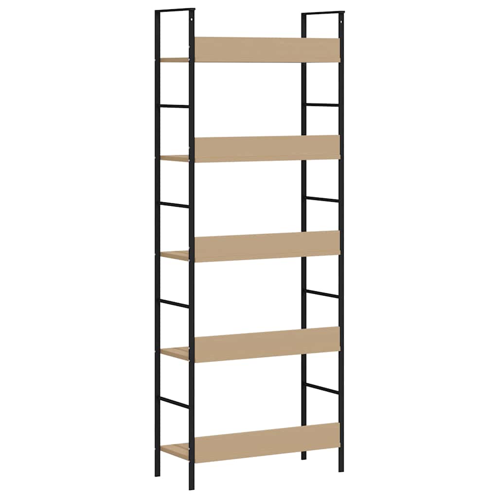vidaXL 5-Layer Book Shelf Oak 60x27.6x158.5 cm Engineered Wood