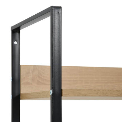 vidaXL Shelf Cabinet | Oak and Black | Engineered Wood, Steel | Compact