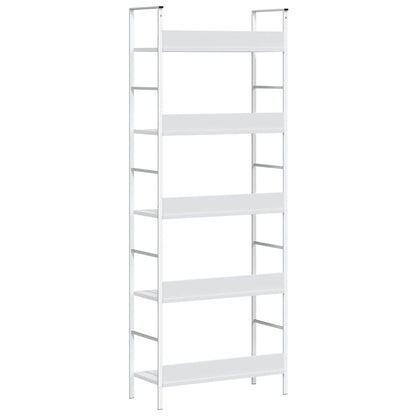 288228 vidaXL 5-Layer Book Shelf White 60x27,6x158,5 cm Engineered Wood