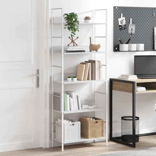 vidaXL 5-Layer Book Shelf White 60x27.6x158.5 cm Engineered Wood