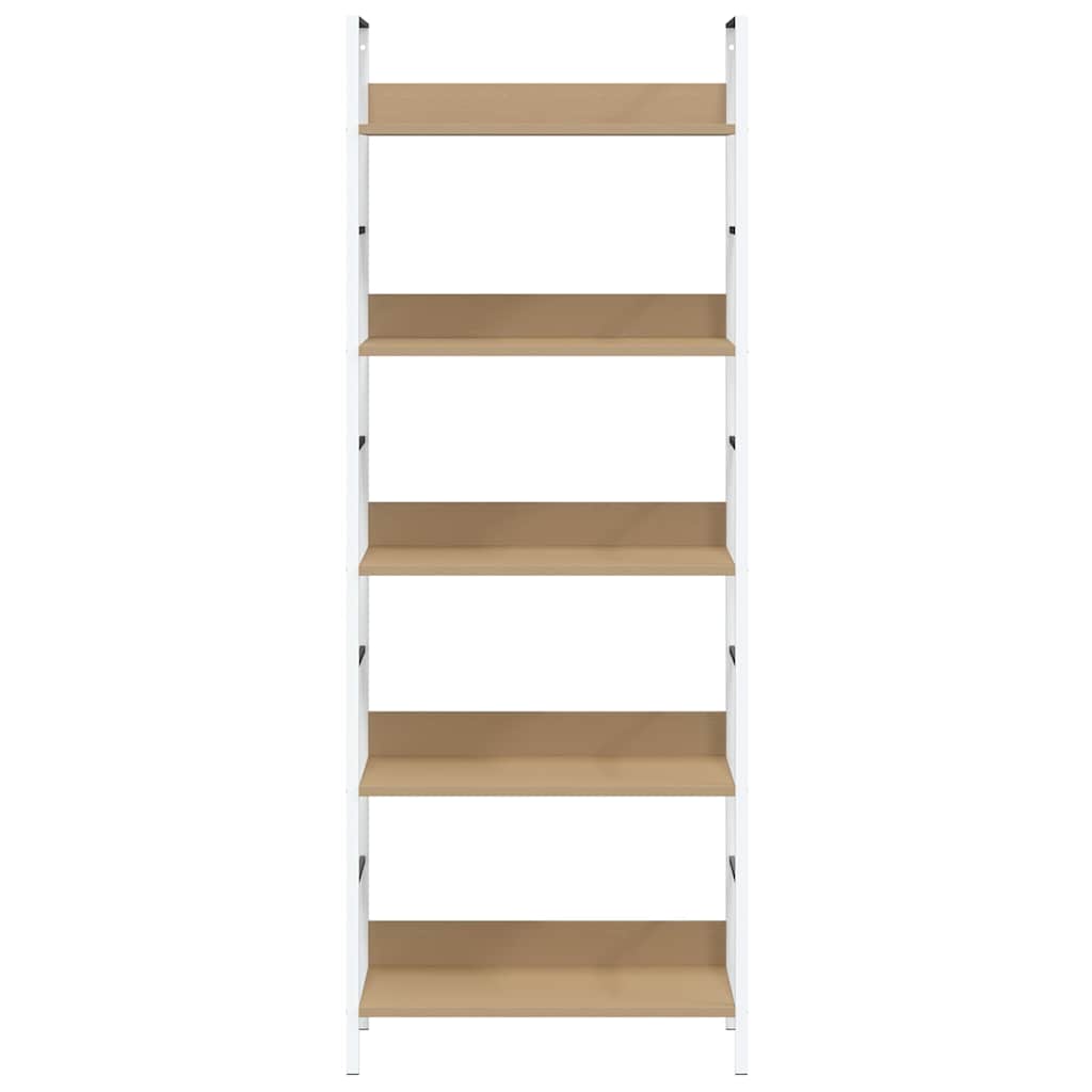 vidaXL 5-Layer Book Shelf Oak 60x27.6x158.5 cm Engineered Wood
