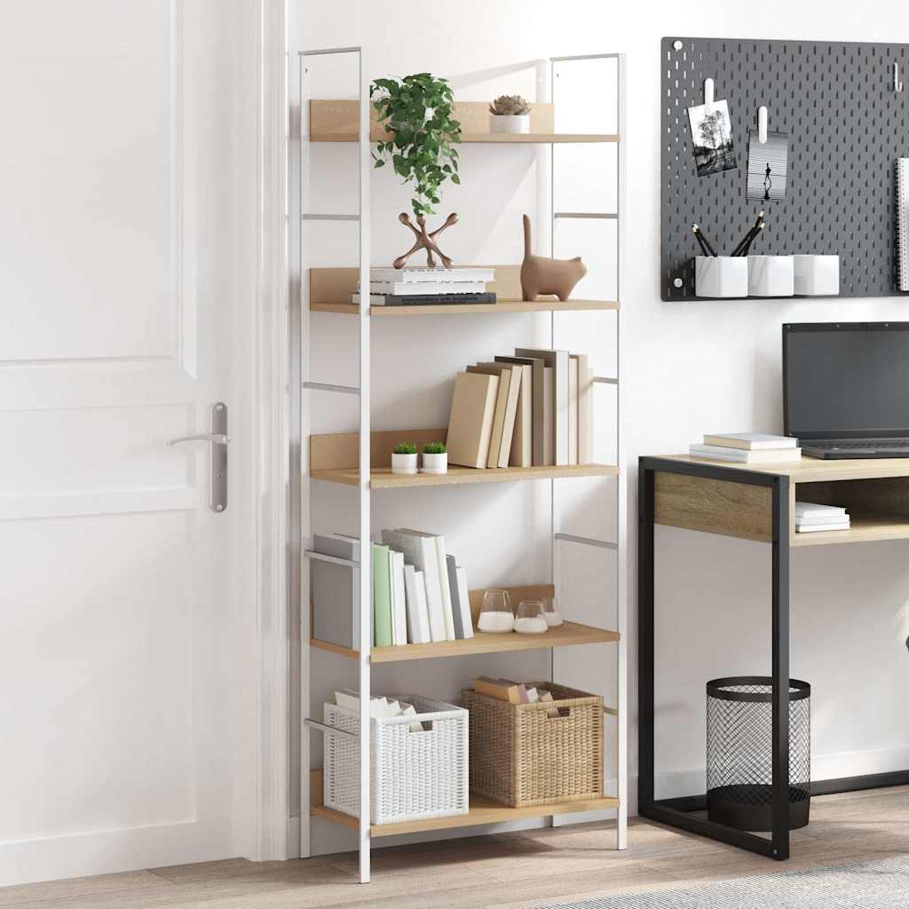 vidaXL 5-Layer Book Shelf Oak 60x27.6x158.5 cm Engineered Wood
