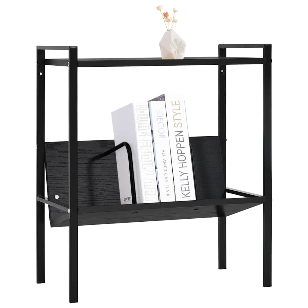 vidaXL Book Shelf | Black | Engineered wood, steel | Compact | Book Shelf