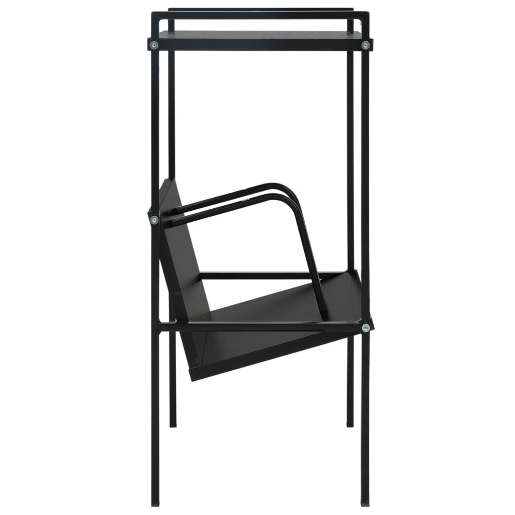 vidaXL Book Shelf | Black | Engineered wood, steel | Compact | Book Shelf
