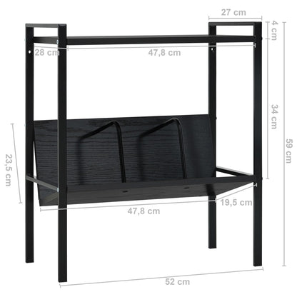 vidaXL Book Shelf | Black | Engineered wood, steel | Compact | Book Shelf