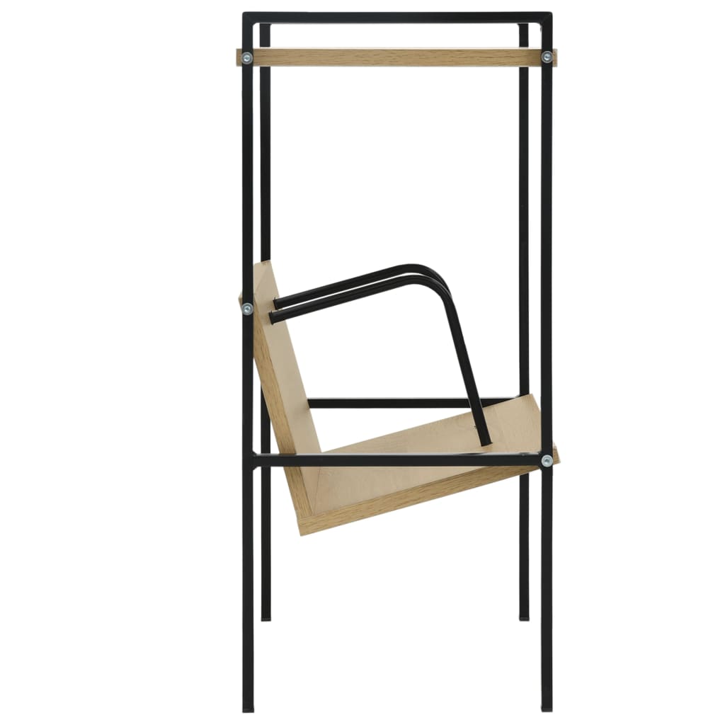 vidaXL Book Shelf | Black and Oak | Engineered wood, Steel | Compact