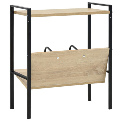 vidaXL Book Shelf | Black and Oak | Engineered wood, Steel | Compact